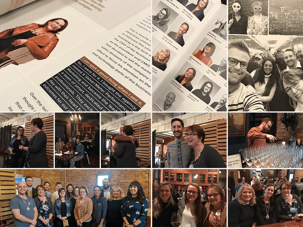 A collage of people posing for a photo during Founder's Day 2018.