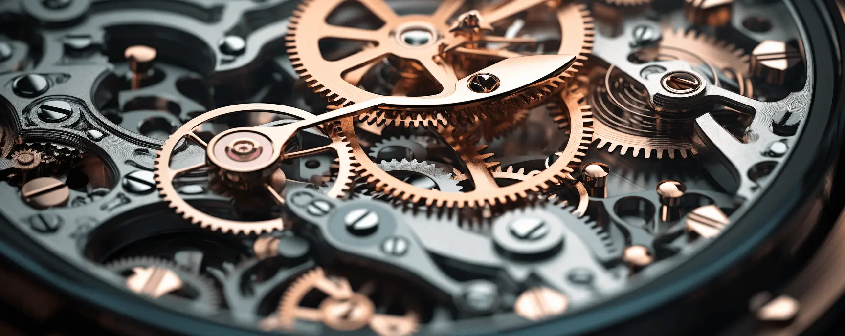 Close-up of a watch with gears.